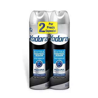 2 Spray Pies Yodora Extra Control Sudor