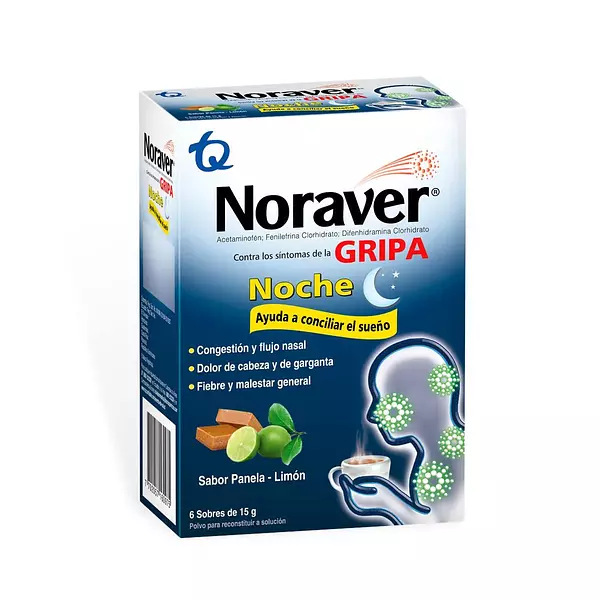 Noraver Gripa Bebida Noche 15 Gr