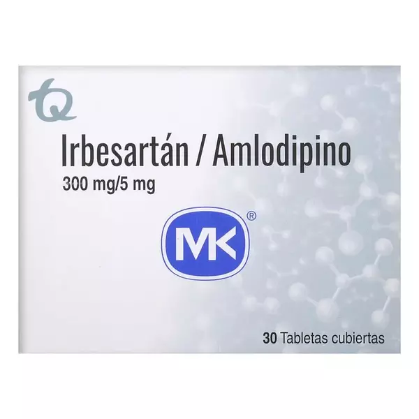 Irbesartan 300 Mg + Amlodipino 5 Mg