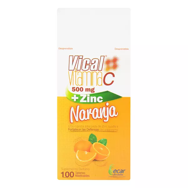 Vical Vitamina C Naranja 500mg + Zinc