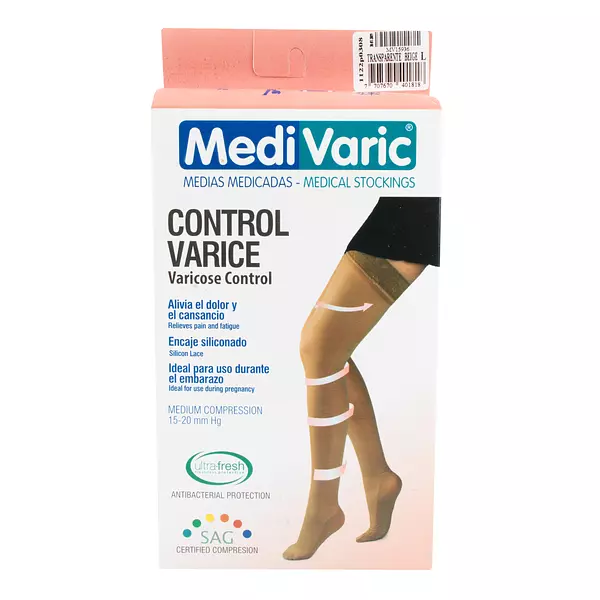 Media Medivaric Muslo Talla L Beige Media Compresion Nti