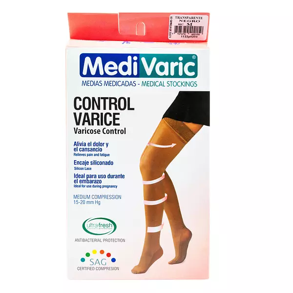 Media Medivaric Muslo Talla M Negro Media Compresion Nti