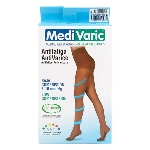 Media Medivaric Cadera -L- Beige Baja Compresion Nti