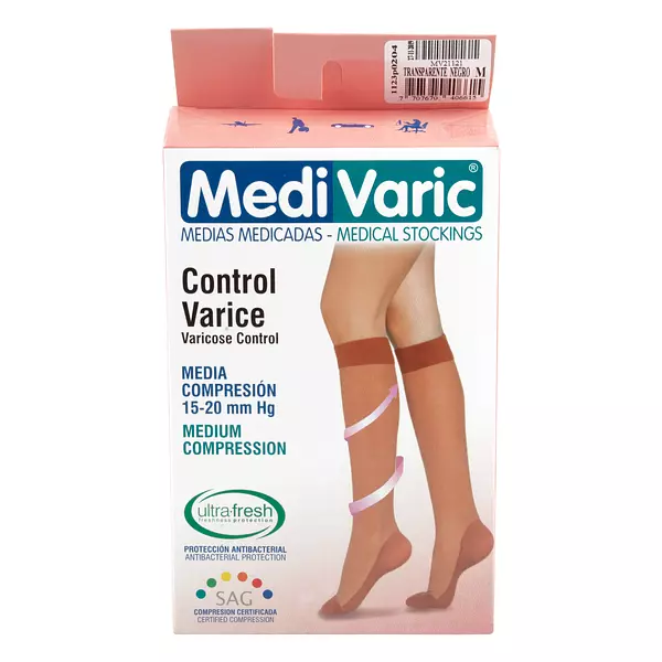 Media Medivaric Rodilla -M- Negro Media Compresion Nti