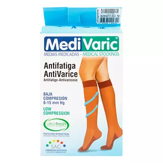 Media Medivaric Rodilla Talla M Beige Baja Compresion Nti
