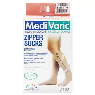 Media Medivaric Cremalle -M- Beige De 1/2 Compresion Nti