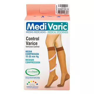 Media Medivaric Rodilla -M- Beige Mediana Compresion Nti