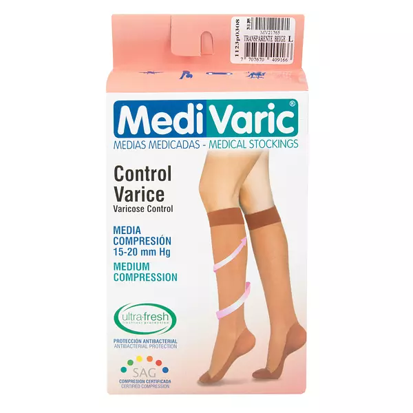 Media Medivaric Rodilla -L- Beige Media Compresion Nti