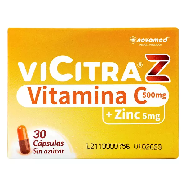 Vitamina C + Zinc Vicitra Z 500/5 Mg