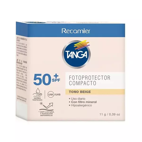 Bloqueador Tanga Spf 50 Fotoprotector Compacto Beige