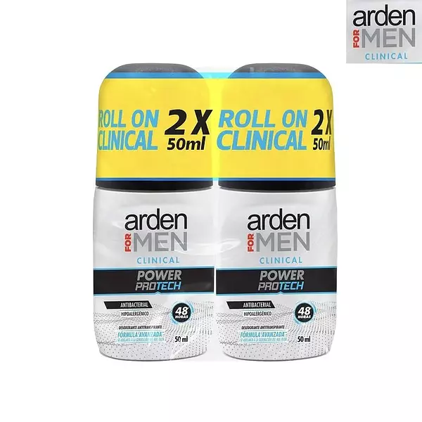 2 Desodorantes Arden For Men Clinical Power Protech Rollon