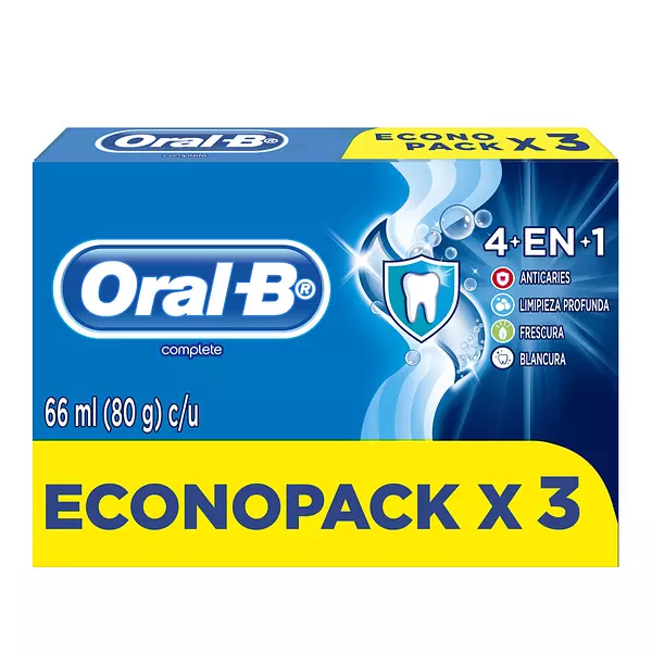 Crema Oral-B Complete Blue 4 En 1 Econo Pack X 3 80 Gr