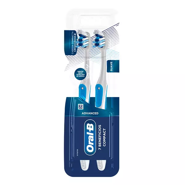 Cepillo Dental Oral B 7 Beneficios Suave 2 Pack