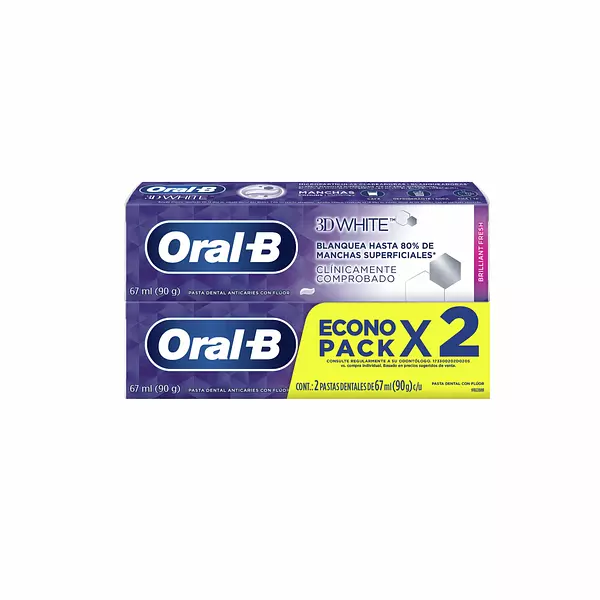 2 Crema Dental Oral-B 3d White 90 Gr