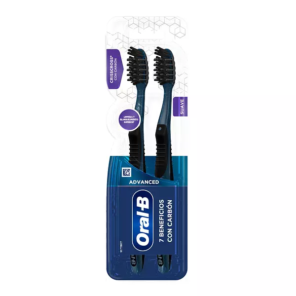 2 Cepillos Manual Oral B 7 Beneficios Negro