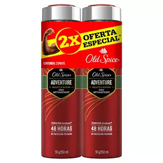 2 Pack Old Spice Spray Adventure Aerosol 93 Gr