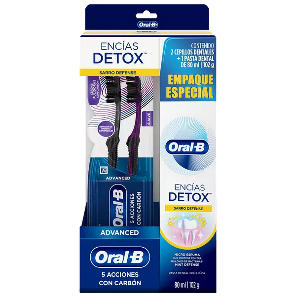 Crema Oral-B Encias Detox + 2 Cepillo