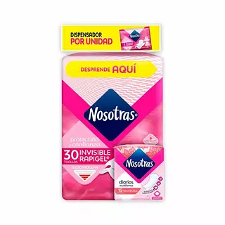 Toallas Nosotras Invisible Rapigel + 15 Protectores