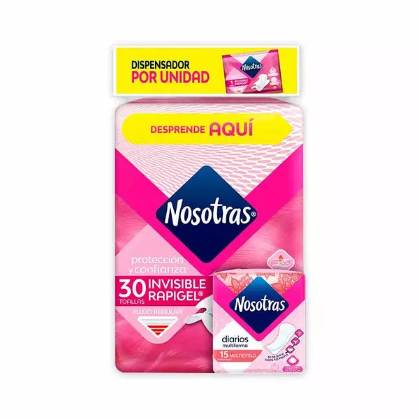 Toallas Nosotras Invisible Rapigel + 15 Protectores