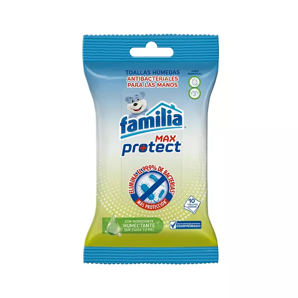 Pañitos Humedos Familia Antibacterial Max Protect