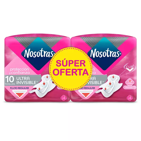 2 Toallas Nosotras Ultra Invisible Rapisec