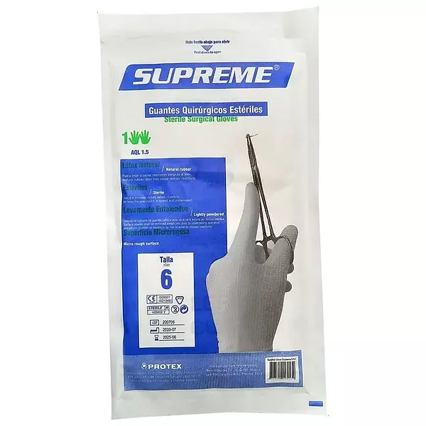 Guantes Quirurgicos Esteril Supreme Talla 6