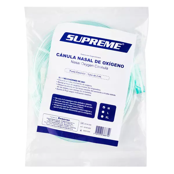 Canula Nasal Oxigeno Supreme Protex Talla M