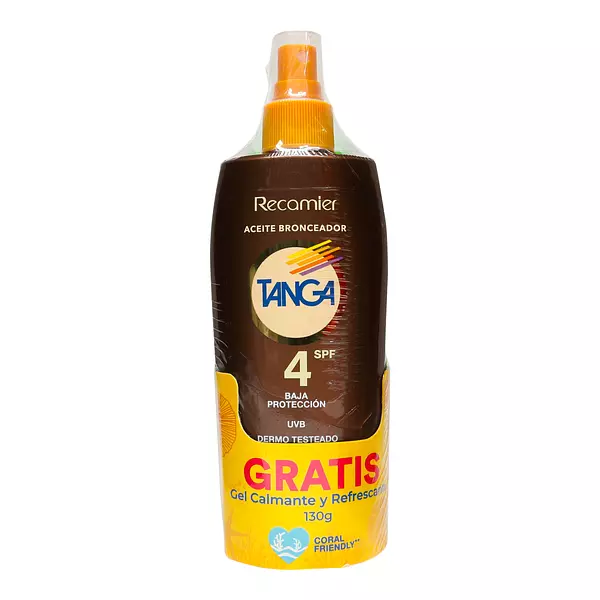 Bronceador Tanga Aceite Spf 4 + Gel Calmante