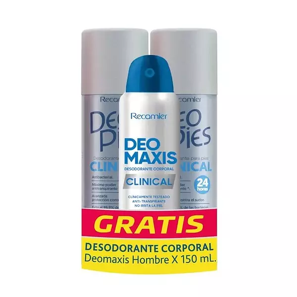 2 Desodorante Deo Pies Clinical + Deo Maxis Hombre