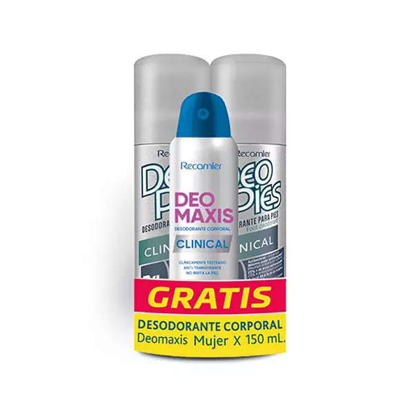 2 Desodorante Deo Pies Clinical + Deo Maxis Mujer