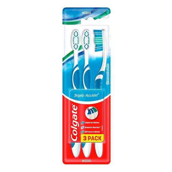 3 Cepillos Colgate Triple Accion Medio