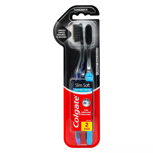 2 Cepillos Colgate Slim Soft Carbon Activado