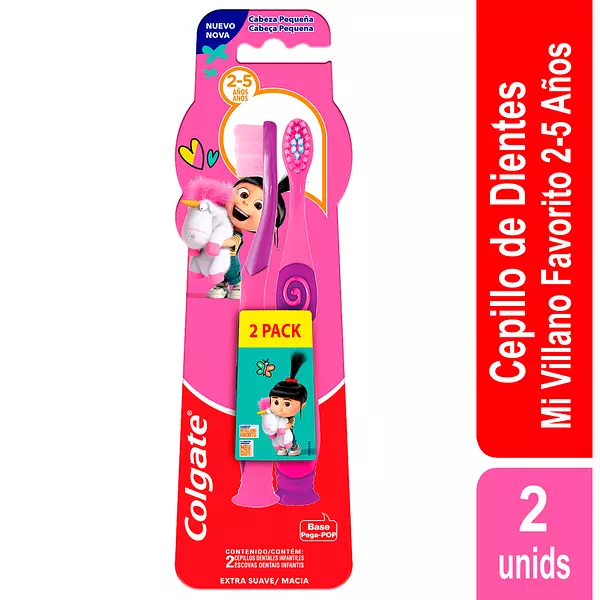 2 Cepillos Colgate Minions 2-5 Años