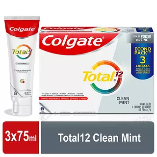 3 Crema Dental Colgate Total Clean Mint Econo Pack 75 Gr