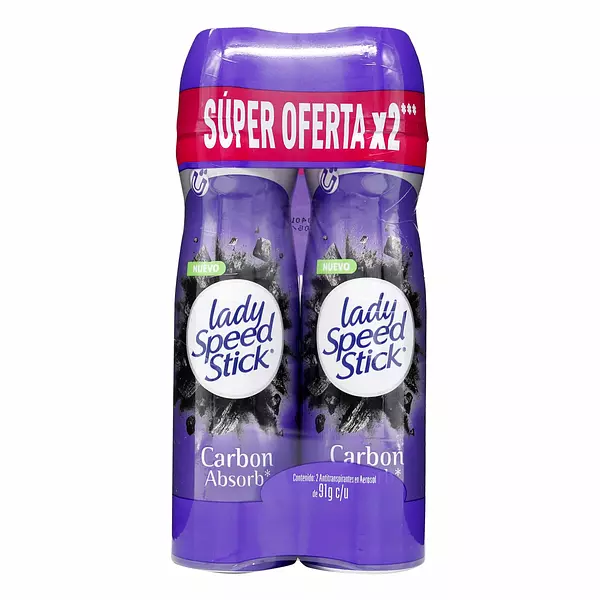 2 Desodorante Lady Speed Carbon Spray Absorb