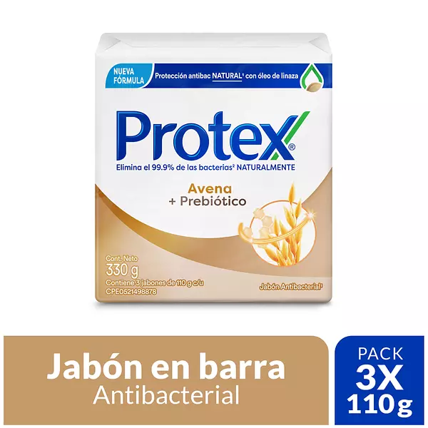 3 Jabones Protex Antibacterial Avena 110 Gr