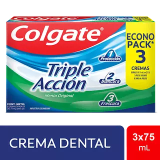 Crema Colgate Triple Accion 75 Gr Econo Pack