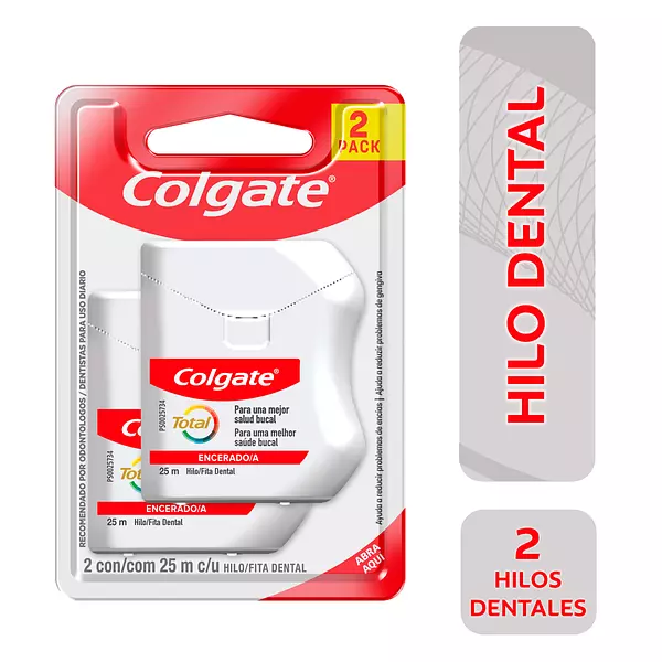 2 Hilos Dental Colgate Total 50 Mts