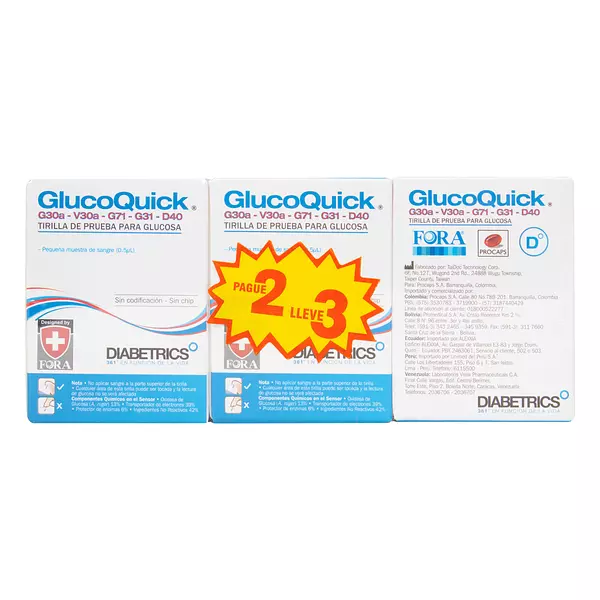 Tiras Reactivas Glucoquick Pague 2 Lleve 3