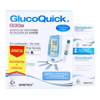 Tiras Glucoquic +Glucometro G30a + Lancetas