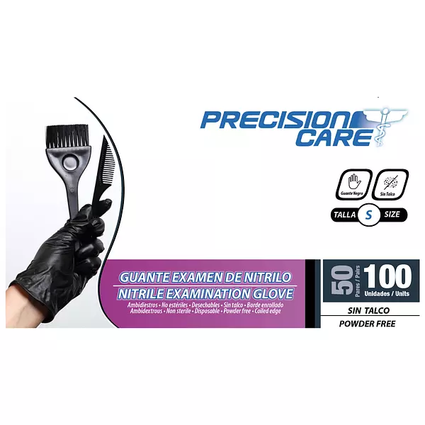 Guante Nitrilo Precision Negro Talla S