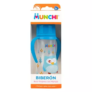 Biberon Munchi Boca Angosta Con Manija 8 Oz