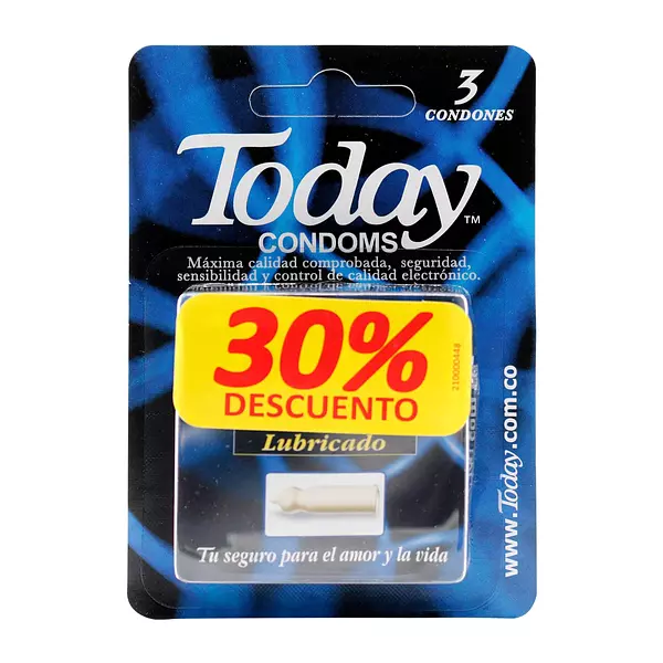 Preservativo Today Lubricado 30% Descuento