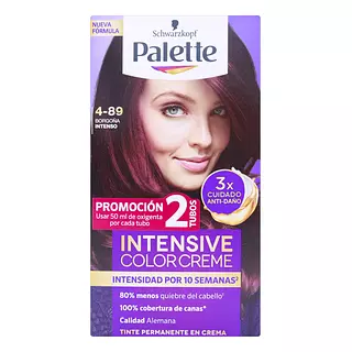 Palette Color Creme Kit 4-89 Borgoña Intenso + Doble Tubo
