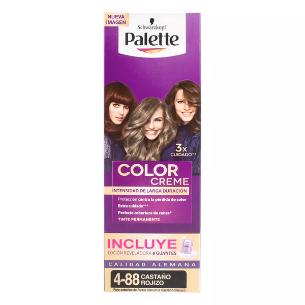 Tinte Palette Color Crema 4-88 Castaño Rojizo