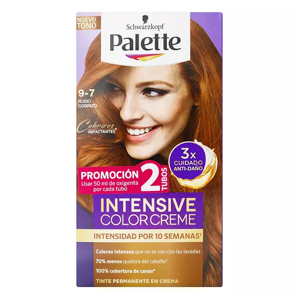 Tinte Palette Color Crema Kit 9 -7 Rubio Cobrizo