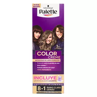 Tinte Palette Color Crema 8-1 Rubio Claro Cenizo