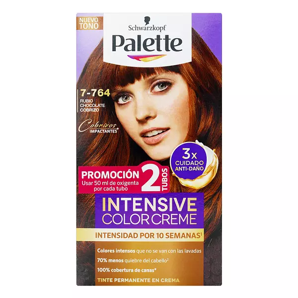 Tinte Palette Col Cre Kit 7 -764 Rubio Chocolate Cobrizo