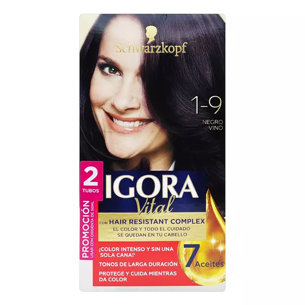 Tinte Igora Vital Kit 1-9 2 Negro Vino