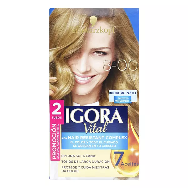 Tinte Gora Igora Vital Kit 8-00 2 Rubio Claro